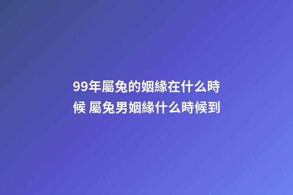 99年屬兔的姻緣在什么時候 屬兔男姻緣什么時候到-第1張-觀點-玄機派
